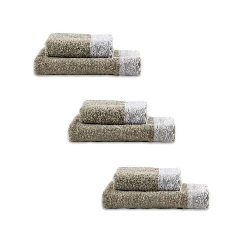 Le Telerie - SET SPUGNA ELLY 3+3 BEIGE